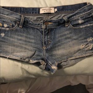 Abercrombie & Fitch Jean Distressed Short Shorts
